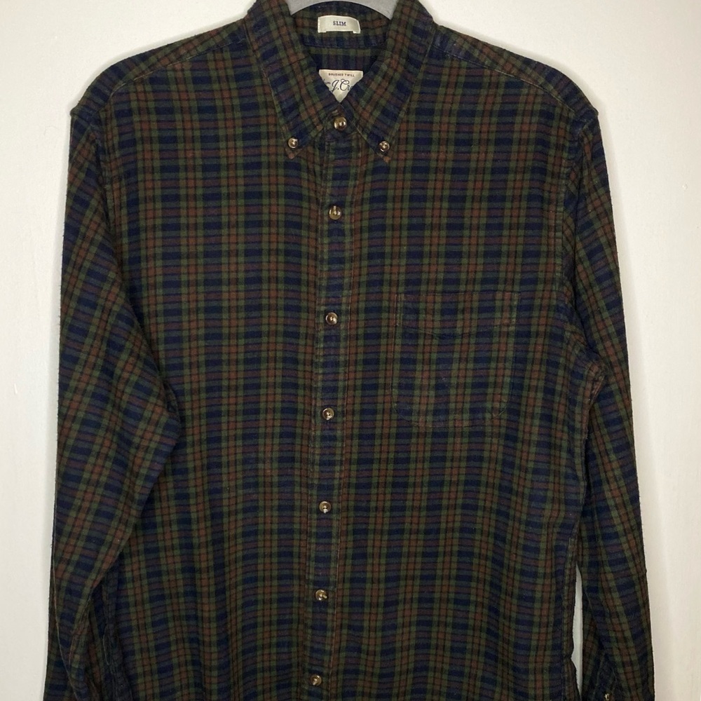J.Crew Brushed Twill shirt Multicolored Slim M